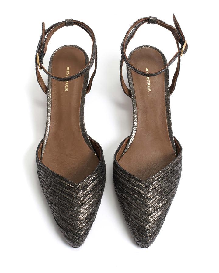 Anonymous Copenhagen Givia 40 Crackled Metallic Goat Platinum