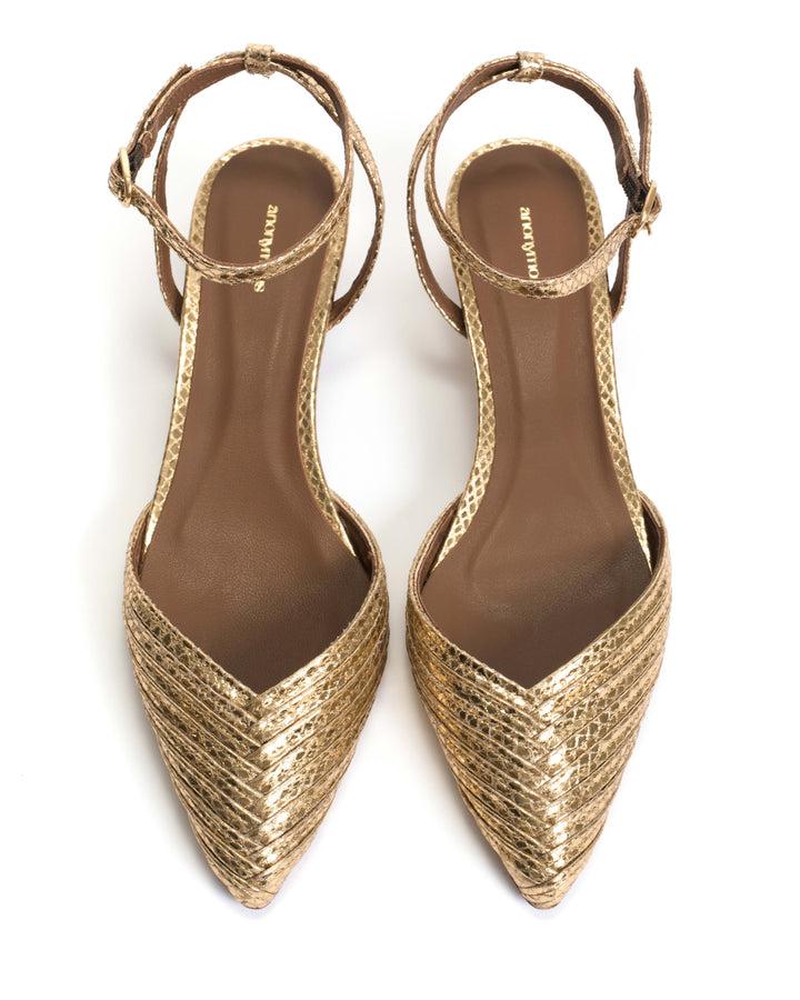 Anonymous Copenhagen Givia 40 Snake Metallic Calf Gold