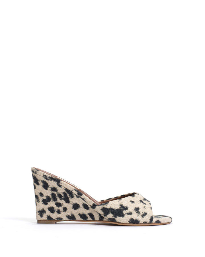 anonymous copenhagen Gwen 75 wedge Natural cotton-linen Leopard