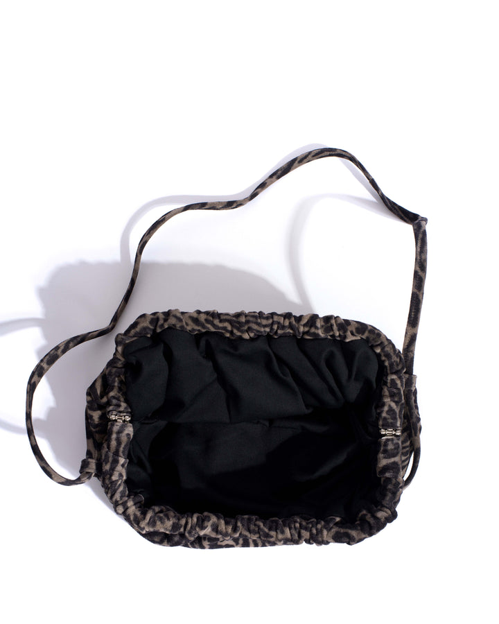 Anonymous Copenhagen Hally Grand Cloud Bag Calf Suede Print Snow Leopard