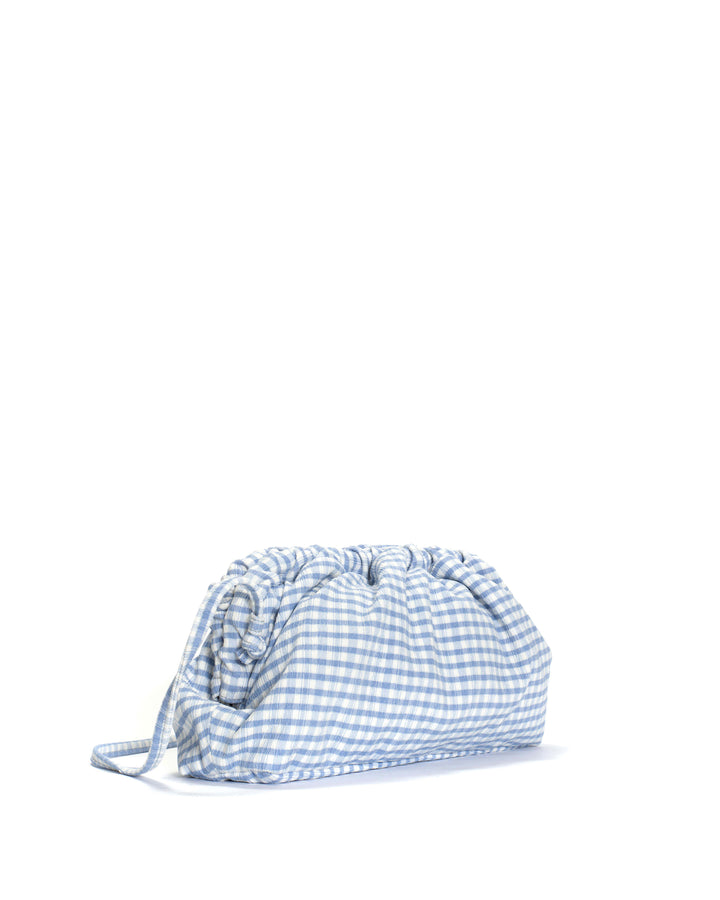 Anonymous Copenhagen Hally Grand Cloud Bag Pleated Gingham Bubble Blue