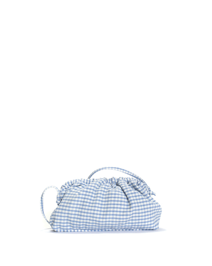 anonymous copenhagen Hally grand cloud bag Pleated gingham Bubble blue