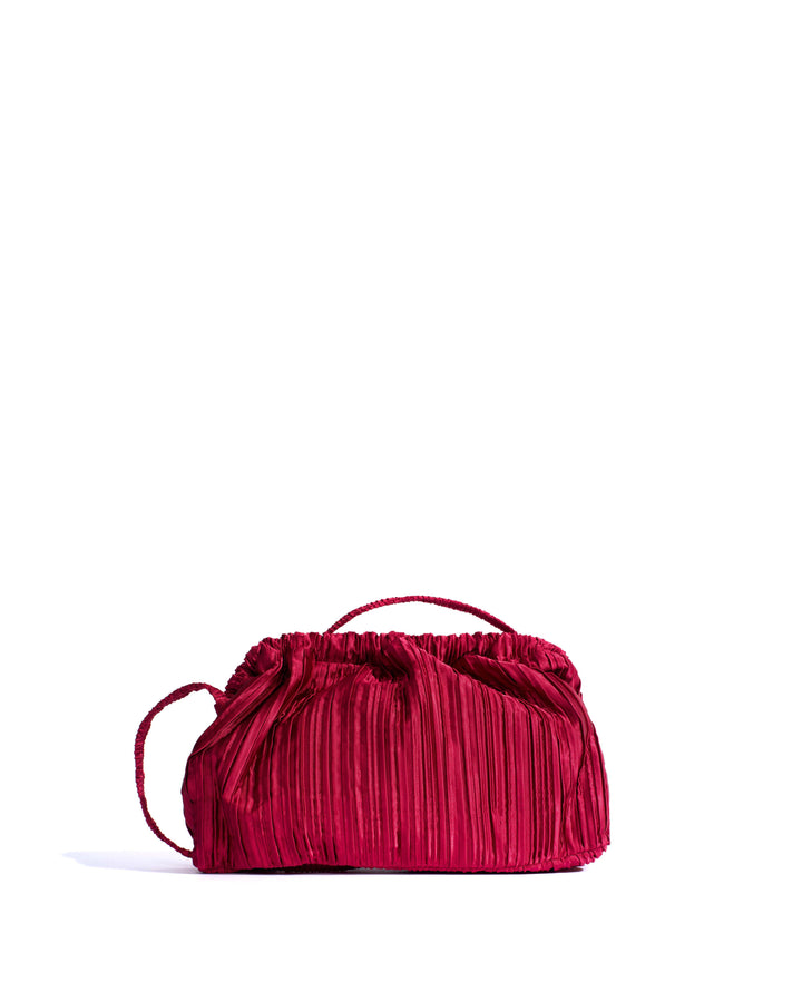 anonymous copenhagen Hally grand cloud bag Pleated satin Pomegranate