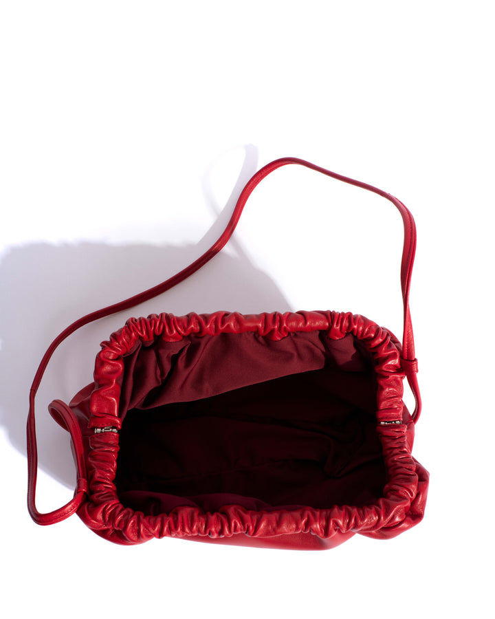 Anonymous Copenhagen Hally Grand Cloud Bag Shiny Lamb Ruby Red