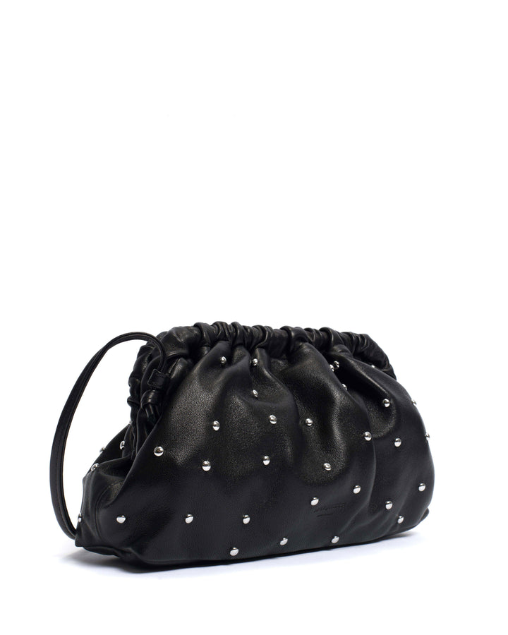Anonymous Copenhagen Hally Grand Cloud Bag Stud-embellished Shiny Lamb Black Silver