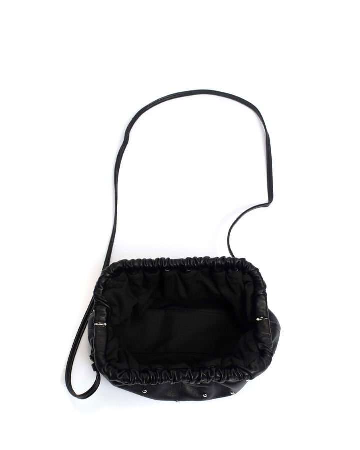 Anonymous Copenhagen Hally Grand Cloud Bag Stud-embellished Shiny Lamb Black Silver