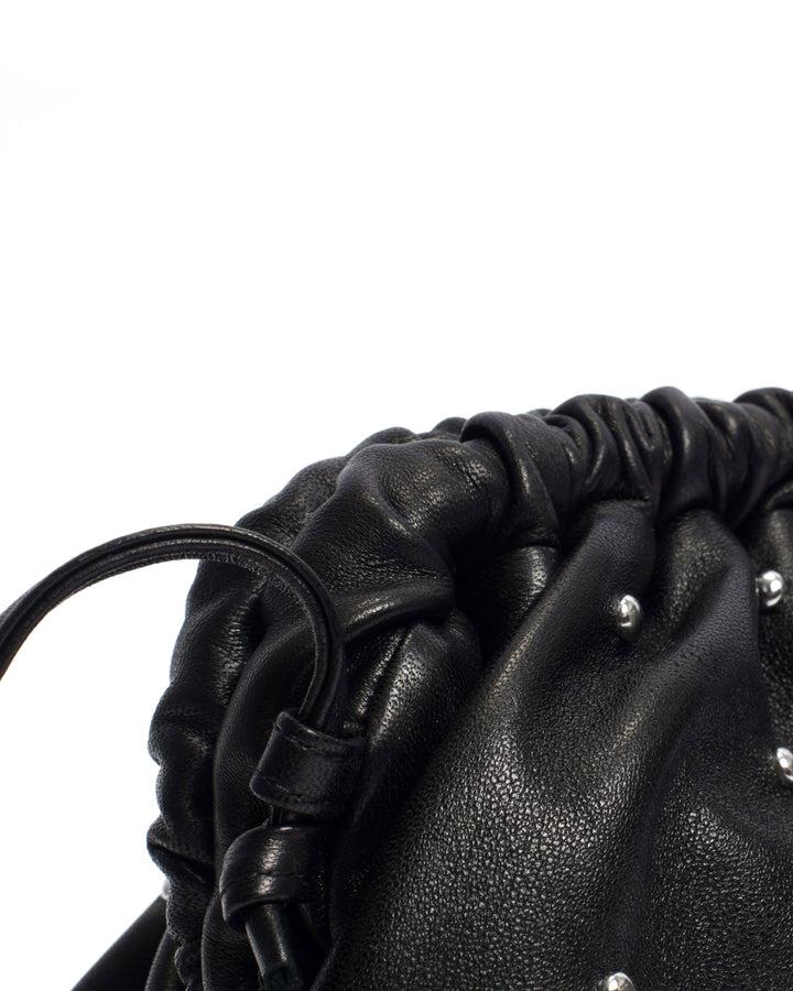 Anonymous Copenhagen Hally Grand Cloud Bag Stud-embellished Shiny Lamb Black Silver