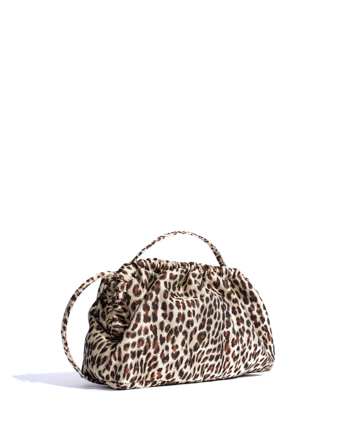 Anonymous Copenhagen Hally Grand Cloud Bag Vintage Satin Print Leopard