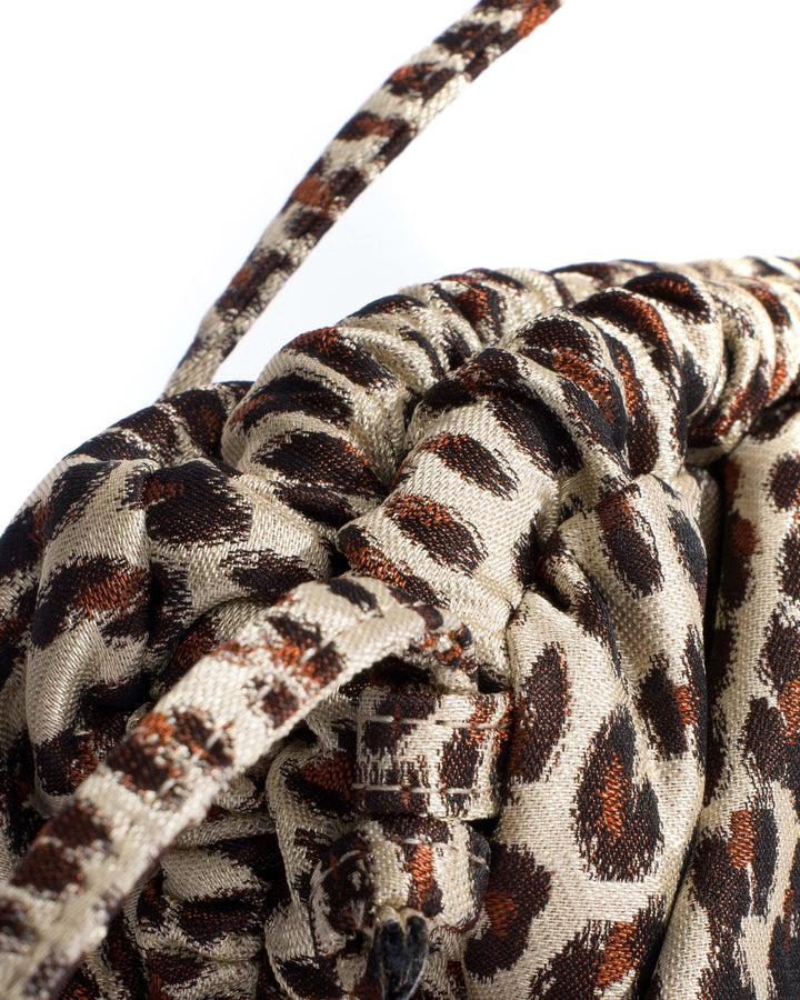 Anonymous Copenhagen Hally Grand Cloud Bag Vintage Satin Print Leopard