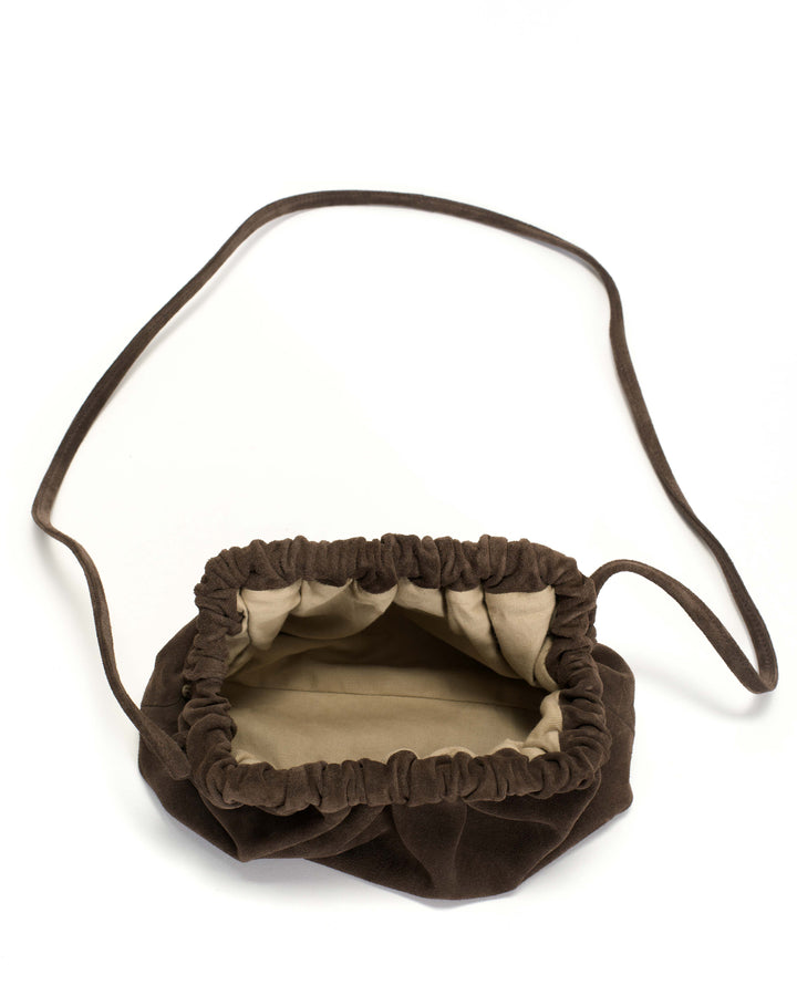 Anonymous Copenhagen Hally Petite Cloud Bag Calf Suede Coffee Brown