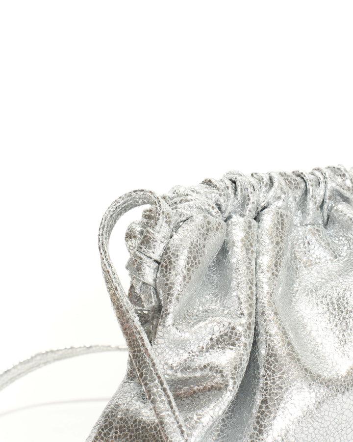 Anonymous Copenhagen Hally Petite Cloud Bag Crackled Metallic Goat Silver