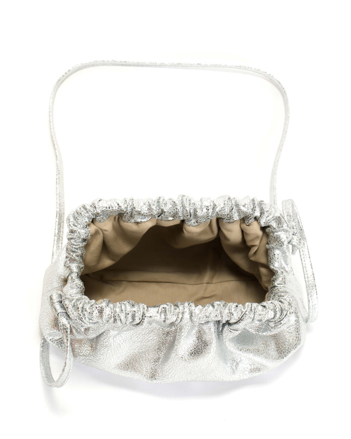 Anonymous Copenhagen Hally Petite Cloud Bag Crackled Metallic Goat Silver