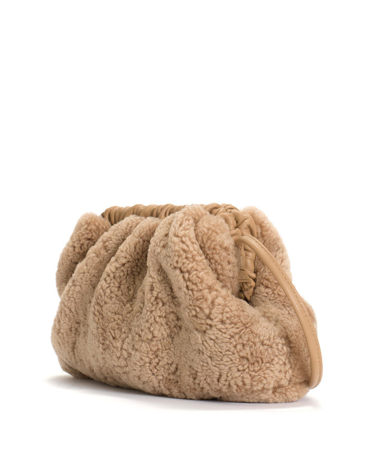 Anonymous Copenhagen Hally Petite Cloud Bag Lamb Shearling U0026 Shiny Lamb Desert Sand