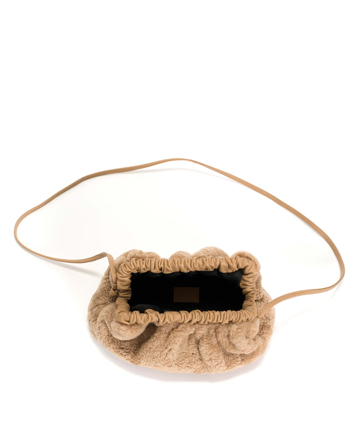 Anonymous Copenhagen Hally Petite Cloud Bag Lamb Shearling U0026 Shiny Lamb Desert Sand