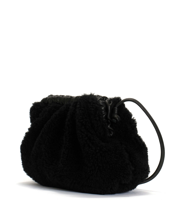 Anonymous Copenhagen Hally Petite Cloud Bag Lamb Shearling U0026 Shiny Lamb Black