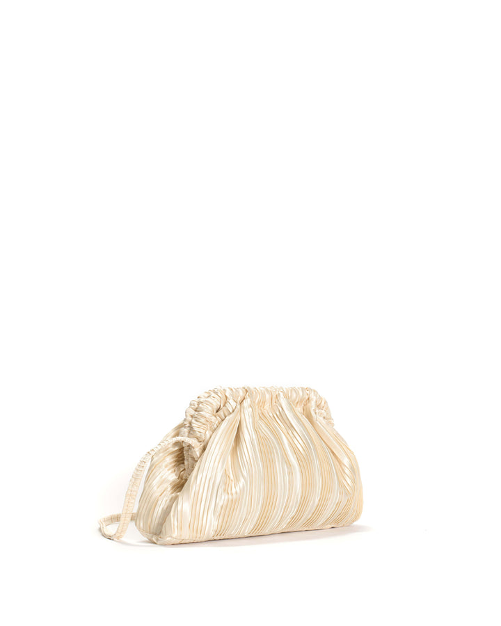 Anonymous Copenhagen Hally Petite Cloud Bag Pleated Satin Creamy White