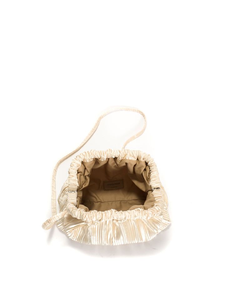Anonymous Copenhagen Hally Petite Cloud Bag Pleated Satin Creamy White
