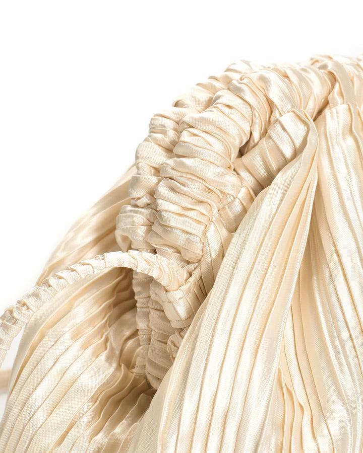 Anonymous Copenhagen Hally Petite Cloud Bag Pleated Satin Creamy White