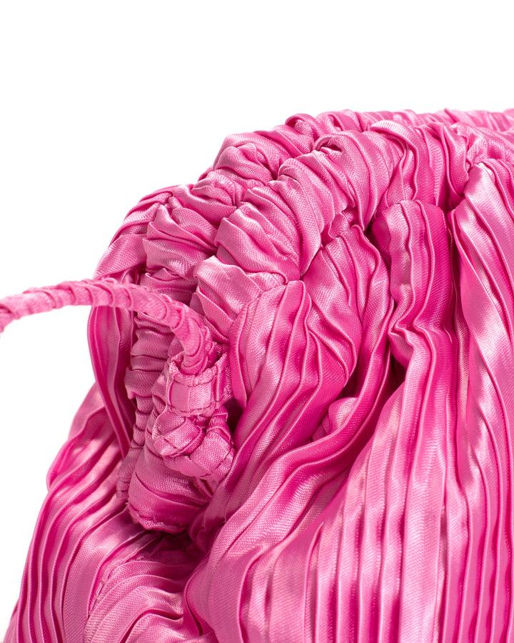 Anonymous Copenhagen Hally Petite Cloud Bag Pleated Satin Raspberry Sorbet