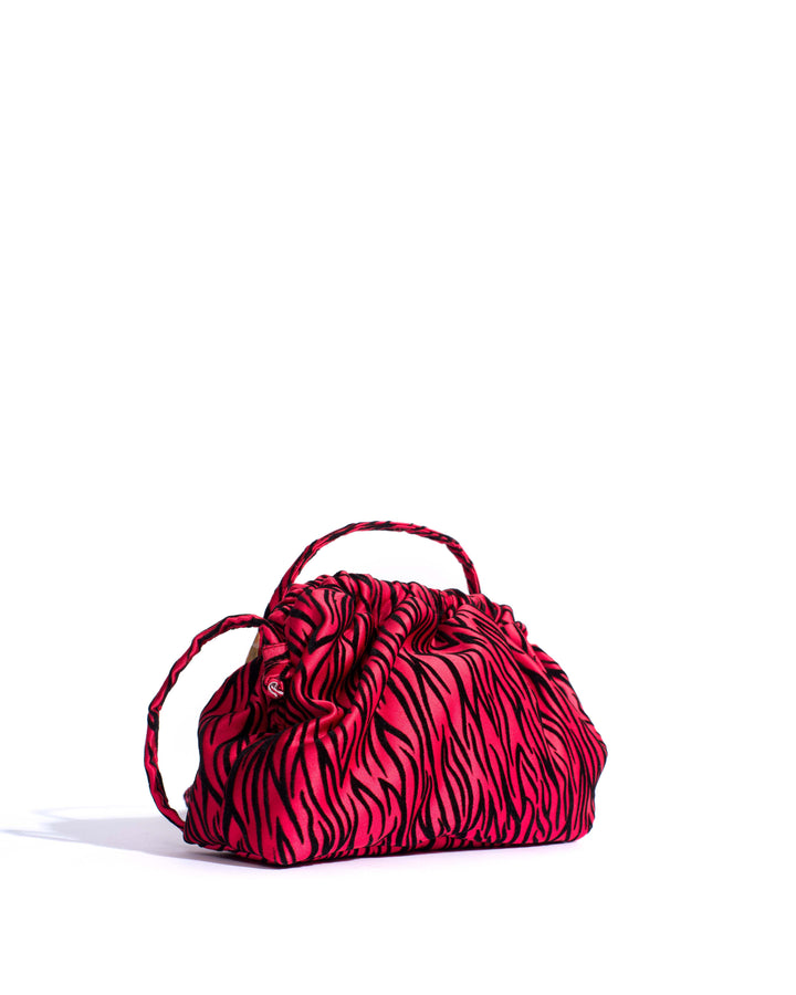 Anonymous Copenhagen Hally Petite Cloud Bag Satin Velvet Zebra Rouge Red