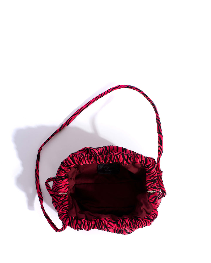 Anonymous Copenhagen Hally Petite Cloud Bag Satin Velvet Zebra Rouge Red