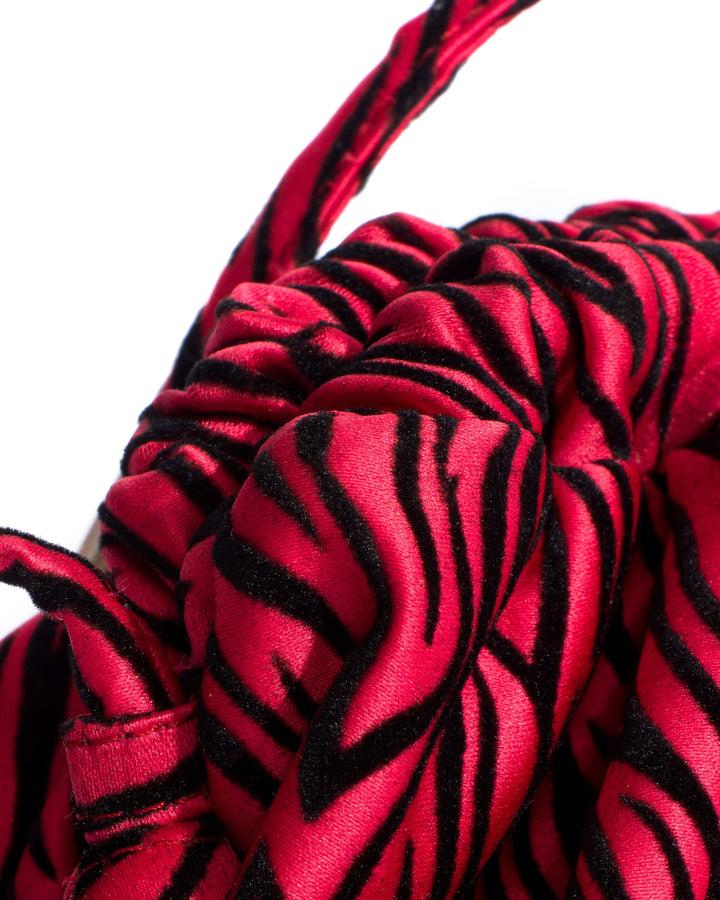Anonymous Copenhagen Hally Petite Cloud Bag Satin Velvet Zebra Rouge Red