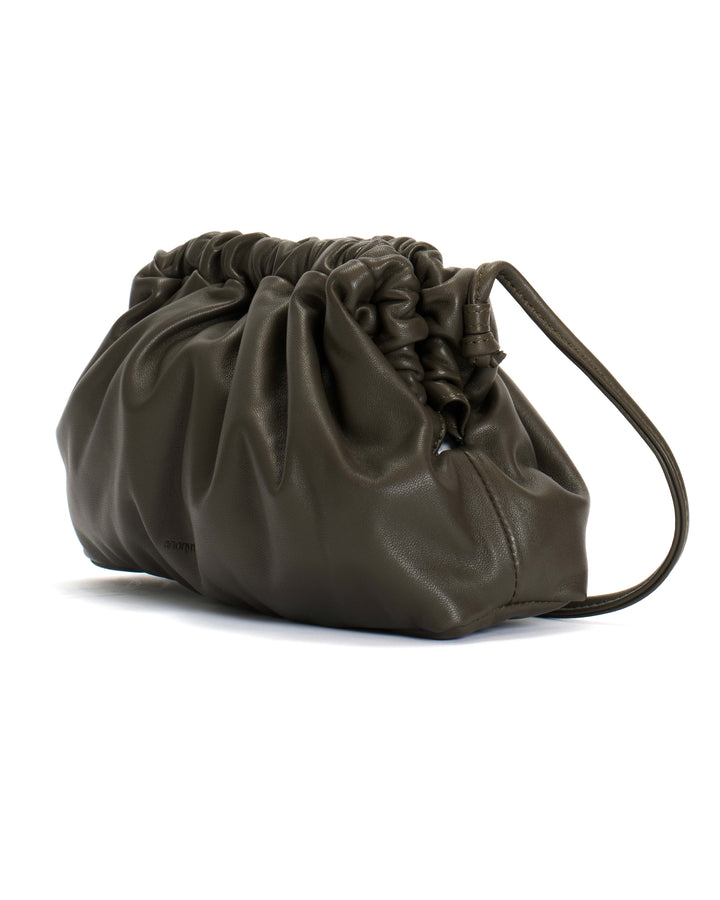 Anonymous Copenhagen Hally Petite Cloud Bag Shiny Lamb Olive Green