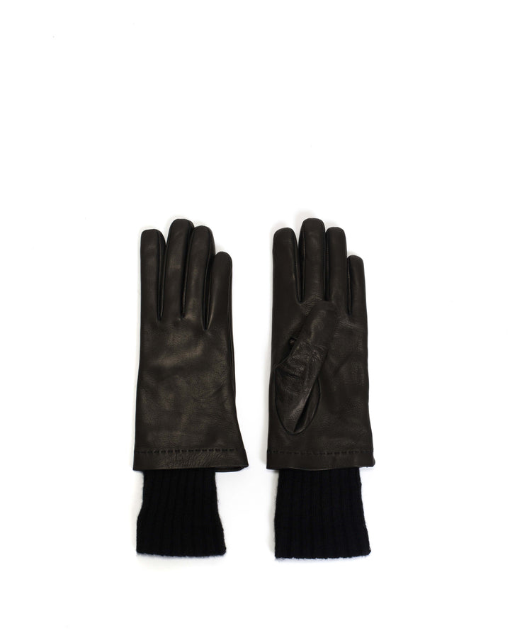 Anonymous Copenhagen Hanni Leather Cashmere Glove Lamb Leather U0026 100% Cashmere Black U0026 Black