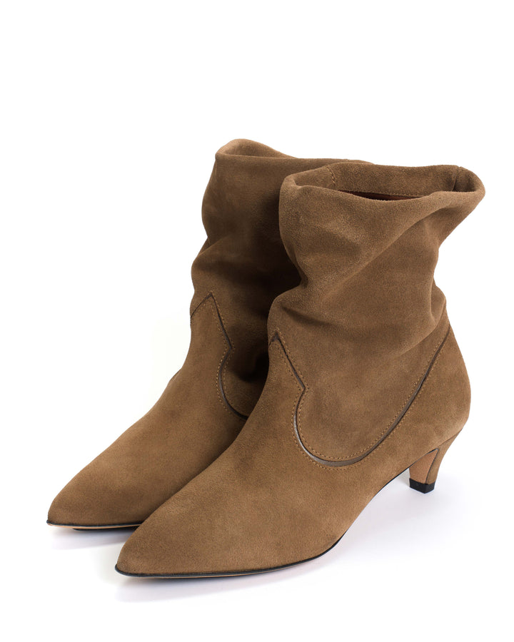 Anonymous Copenhagen Hicha 40 Stiletto Calf Suede U0026 Sleek Leather Cinnamon U0026 Dark Taupe