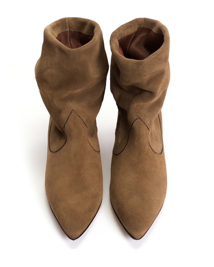 Anonymous Copenhagen Hicha 40 Stiletto Calf Suede U0026 Sleek Leather Cinnamon U0026 Dark Taupe