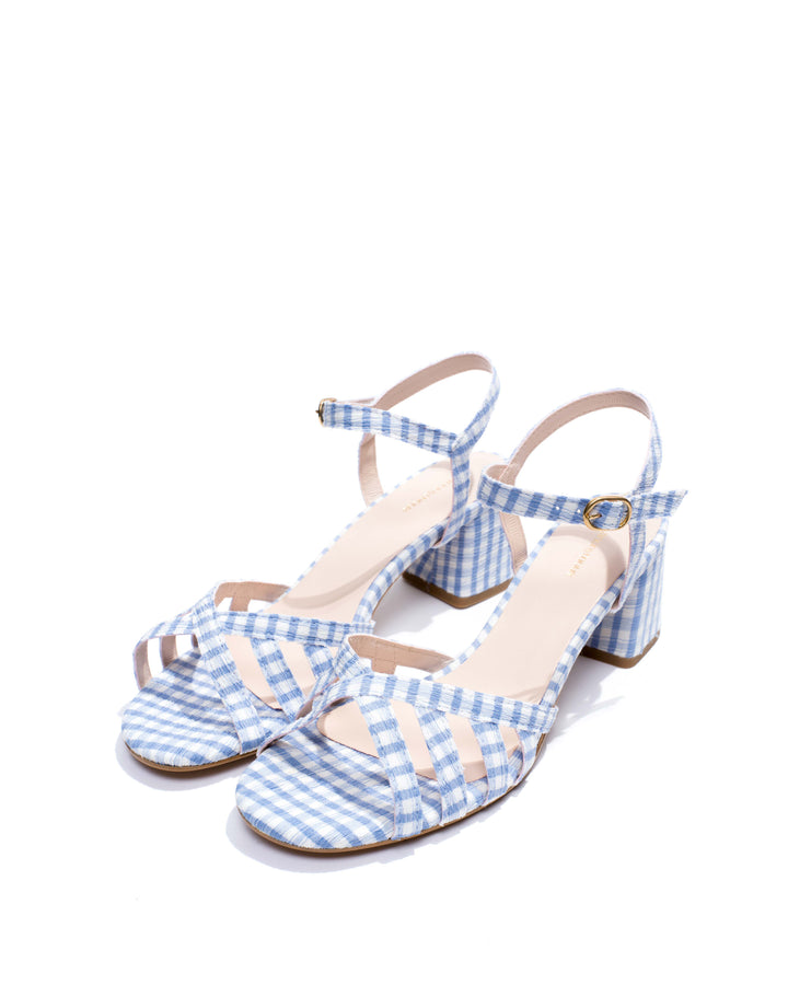 Anonymous Copenhagen Issi 55 Pleated Gingham Vegan Bubble Blue