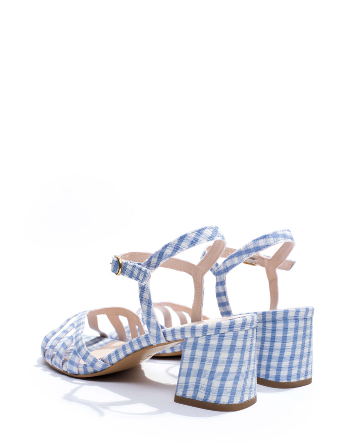 Anonymous Copenhagen Issi 55 Pleated Gingham Vegan Bubble Blue