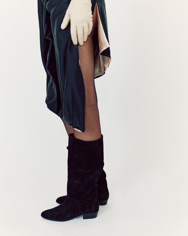 Anonymous Copenhagen Jasmina 20 Calf Suede U0026 Sleek Leather Black