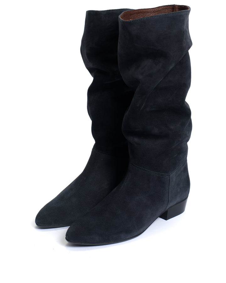 Anonymous Copenhagen Jasmina 20 Calf Suede U0026 Sleek Leather Dark Blue