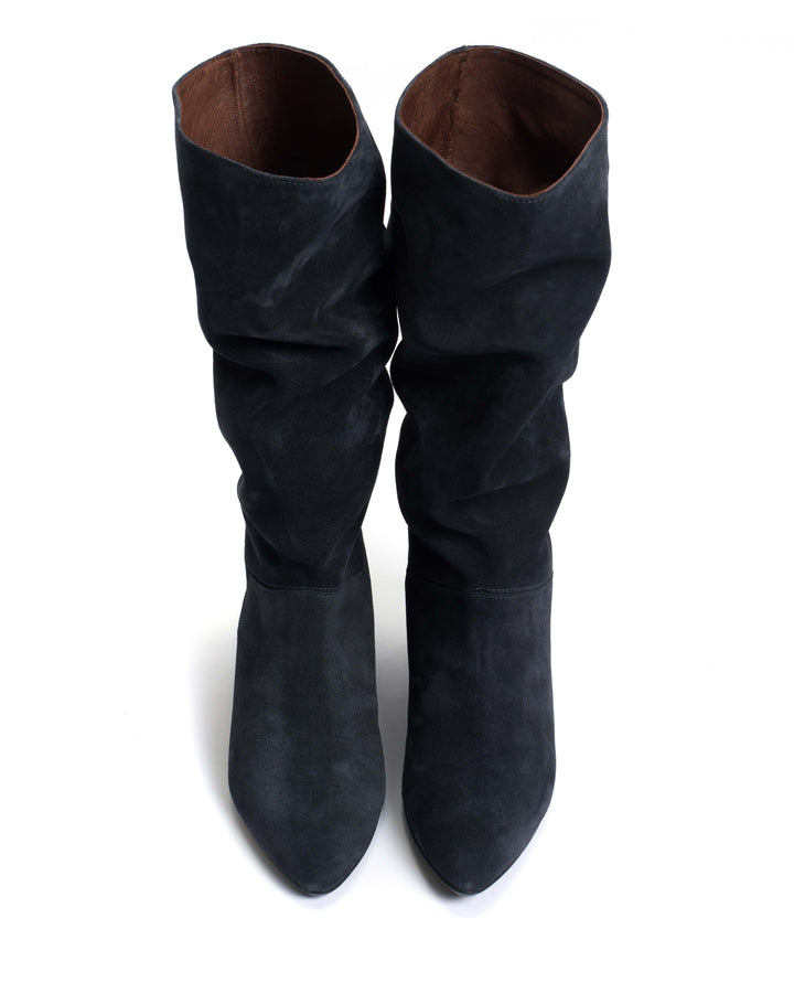 Anonymous Copenhagen Jasmina 20 Calf Suede U0026 Sleek Leather Dark Blue