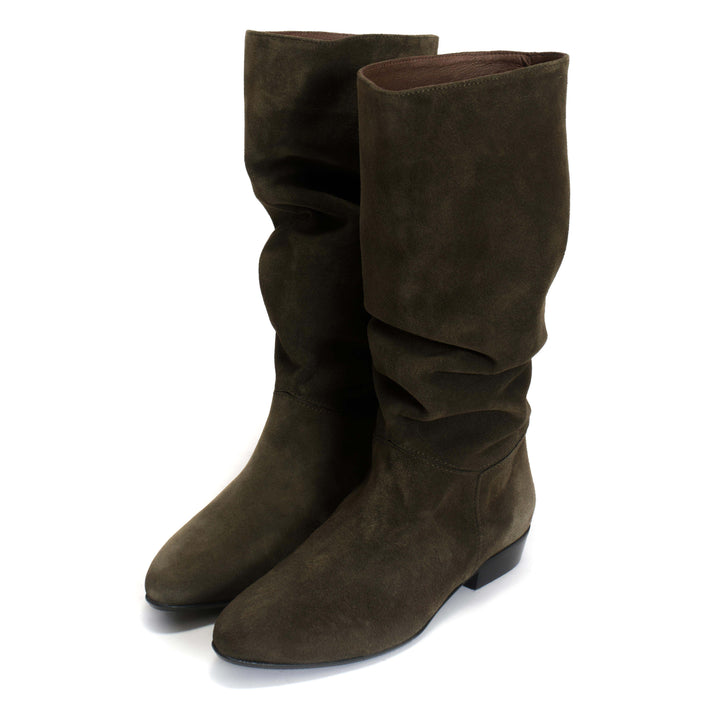 Anonymous Copenhagen Jasmina 20 Calf Suede U0026 Sleek Leather Moss Green