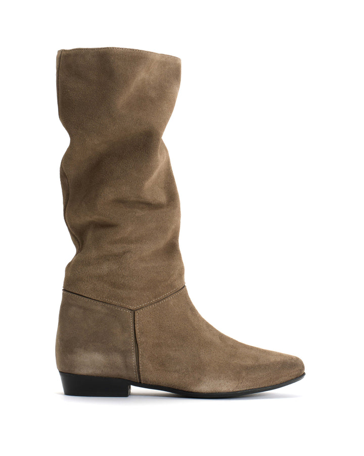 anonymous copenhagen Jasmina 20 Calf suede u0026 sleek leather Mushroom u0026 olive green