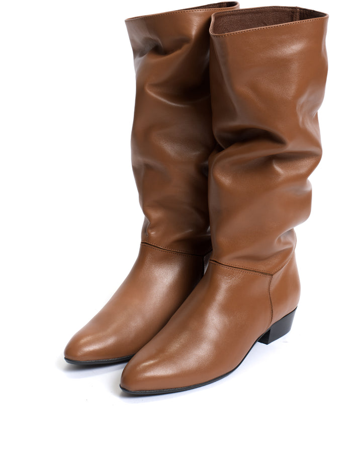 Anonymous Copenhagen Jasmina 20 Soft Calf U0026 Suede Leather Camel U0026 Cinnamon