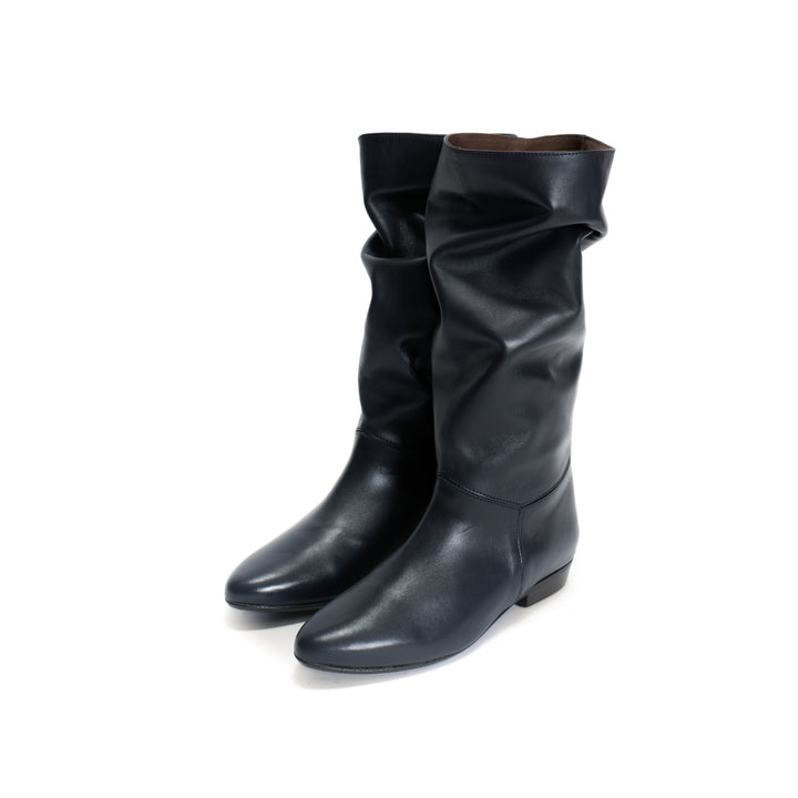 Anonymous Copenhagen Jasmina 20 Soft Calf U0026 Suede Leather Dark Blue