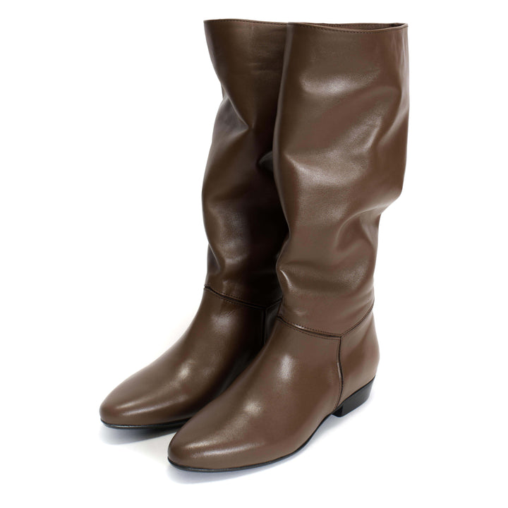 Anonymous Copenhagen Jasmina 20 Soft Calf U0026 Suede Leather Dark Taupe