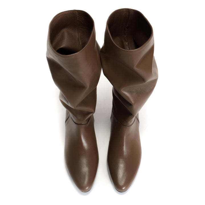 Anonymous Copenhagen Jasmina 20 Soft Calf U0026 Suede Leather Dark Taupe