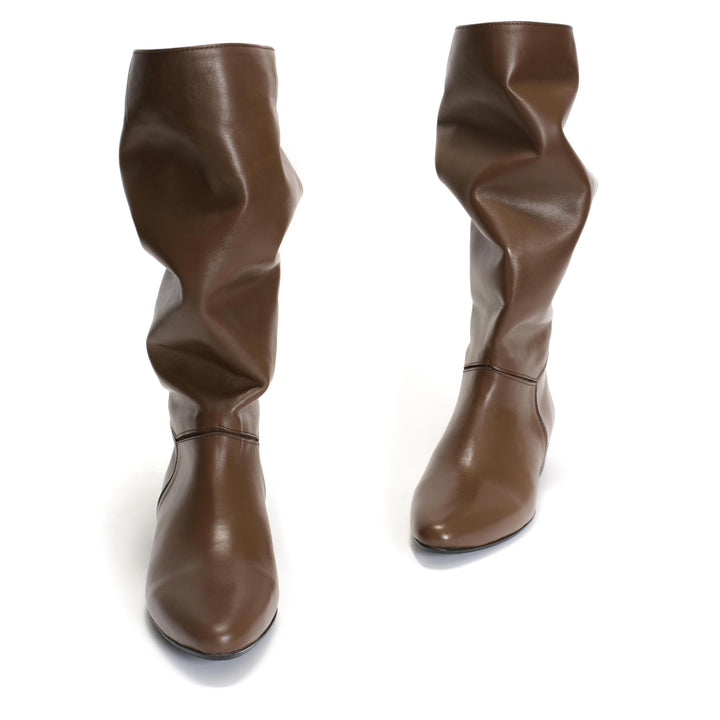 Anonymous Copenhagen Jasmina 20 Soft Calf U0026 Suede Leather Dark Taupe