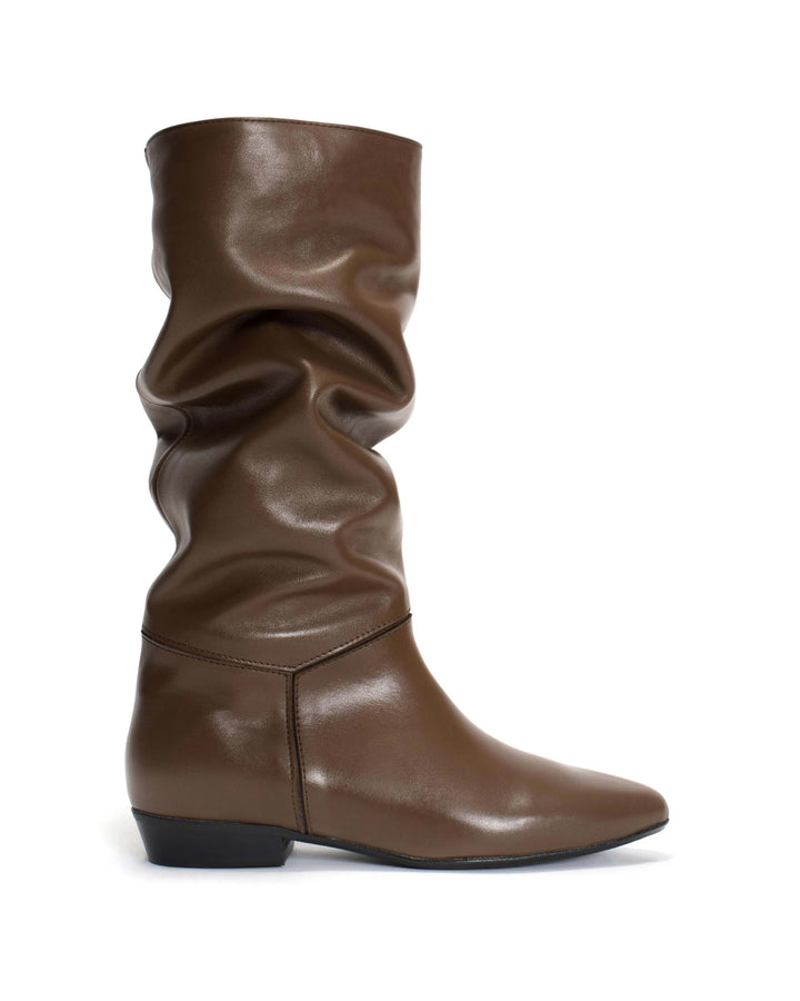 anonymous copenhagen Jasmina 20 Soft calf u0026 suede leather Dark taupe