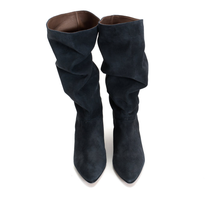 Anonymous Copenhagen Jasmina 50 Stiletto Calf Suede U0026 Sleek Leather Dark Blue