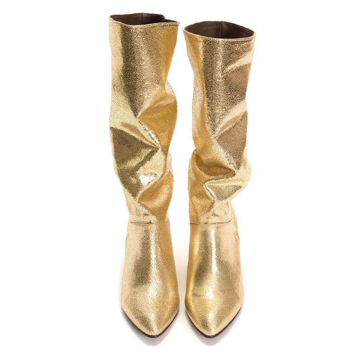 Anonymous Copenhagen Jasmina 50 Stiletto Crackled Metallic Goat Gold