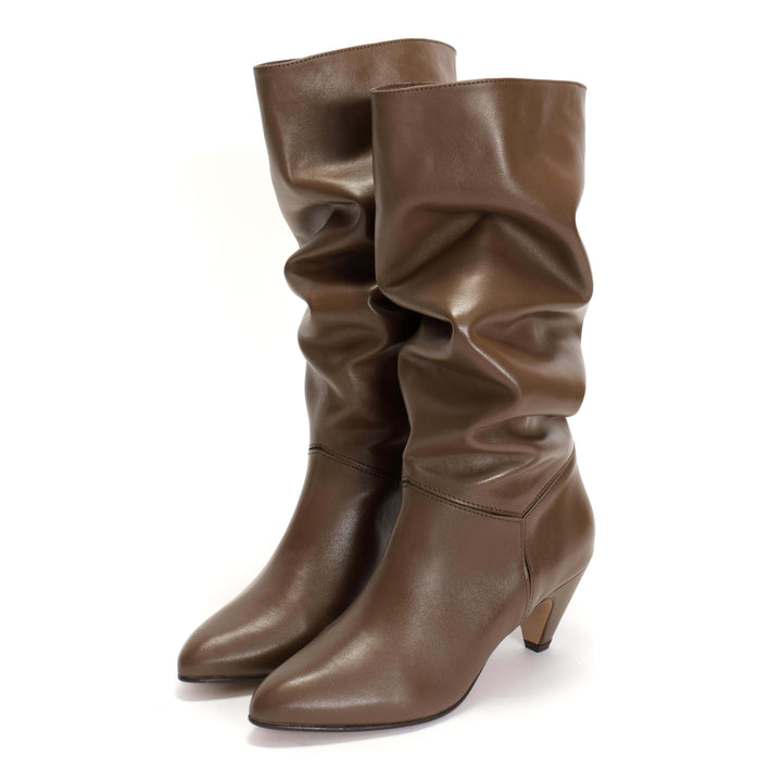 Anonymous Copenhagen Jasmina 50 Stiletto Soft Calf U0026 Suede Leather Dark Taupe