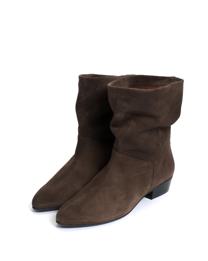 Anonymous Copenhagen Jassi 20 Calf Suede U0026 Sleek Leather Coffee Brown U0026 Dark Taupe