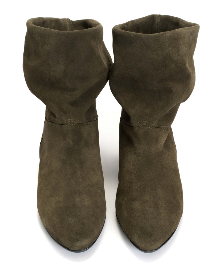 Anonymous Copenhagen Jassi 20 Calf Suede U0026 Sleek Leather Moss Green