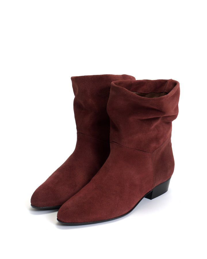 Anonymous Copenhagen Jassi 20 Calf Suede U0026 Sleek Leather Pomegranate