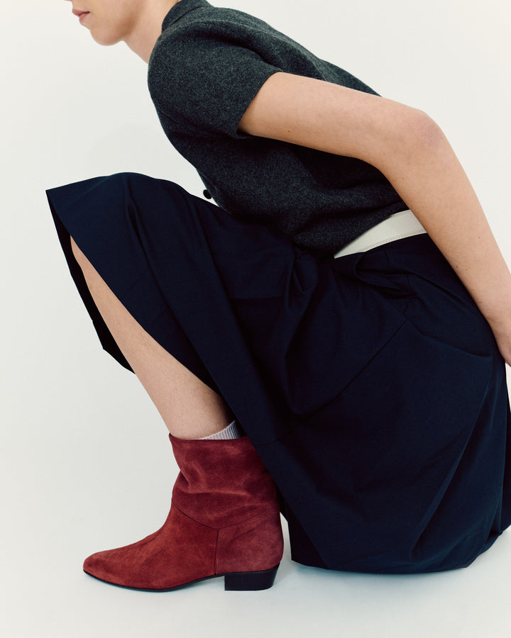 Anonymous Copenhagen Jassi 20 Calf Suede U0026 Sleek Leather Pomegranate